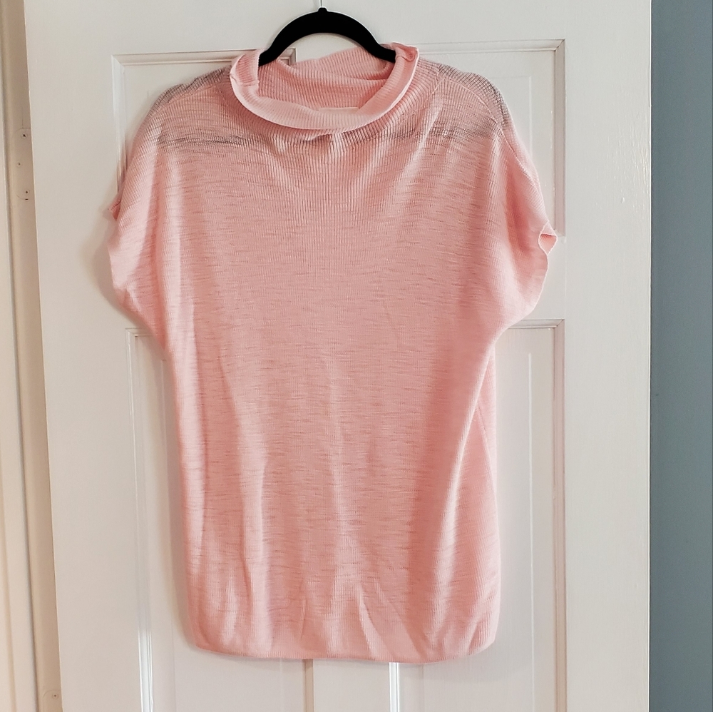 Lou & Grey S Semi-Sheer pink top